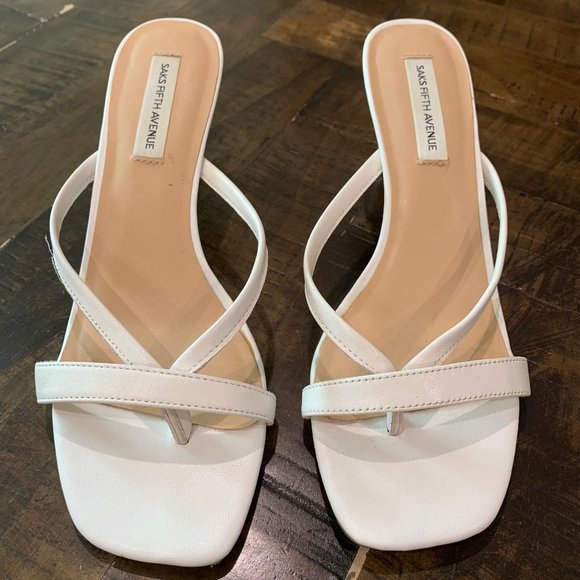 Strappy Sandal Kitten Heels in White - Picture 1 of 3